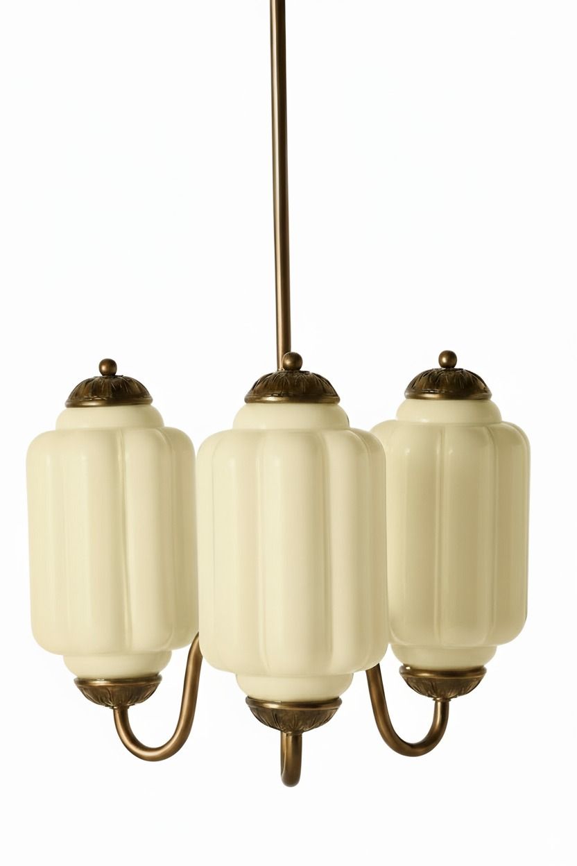 Eloise Vintage Glass Chandelier - Milk Glass Home Accent