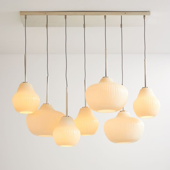 Rivrona Contemporary 7-Light Chandelier - Modern Glass Lighting for Dining Rooms