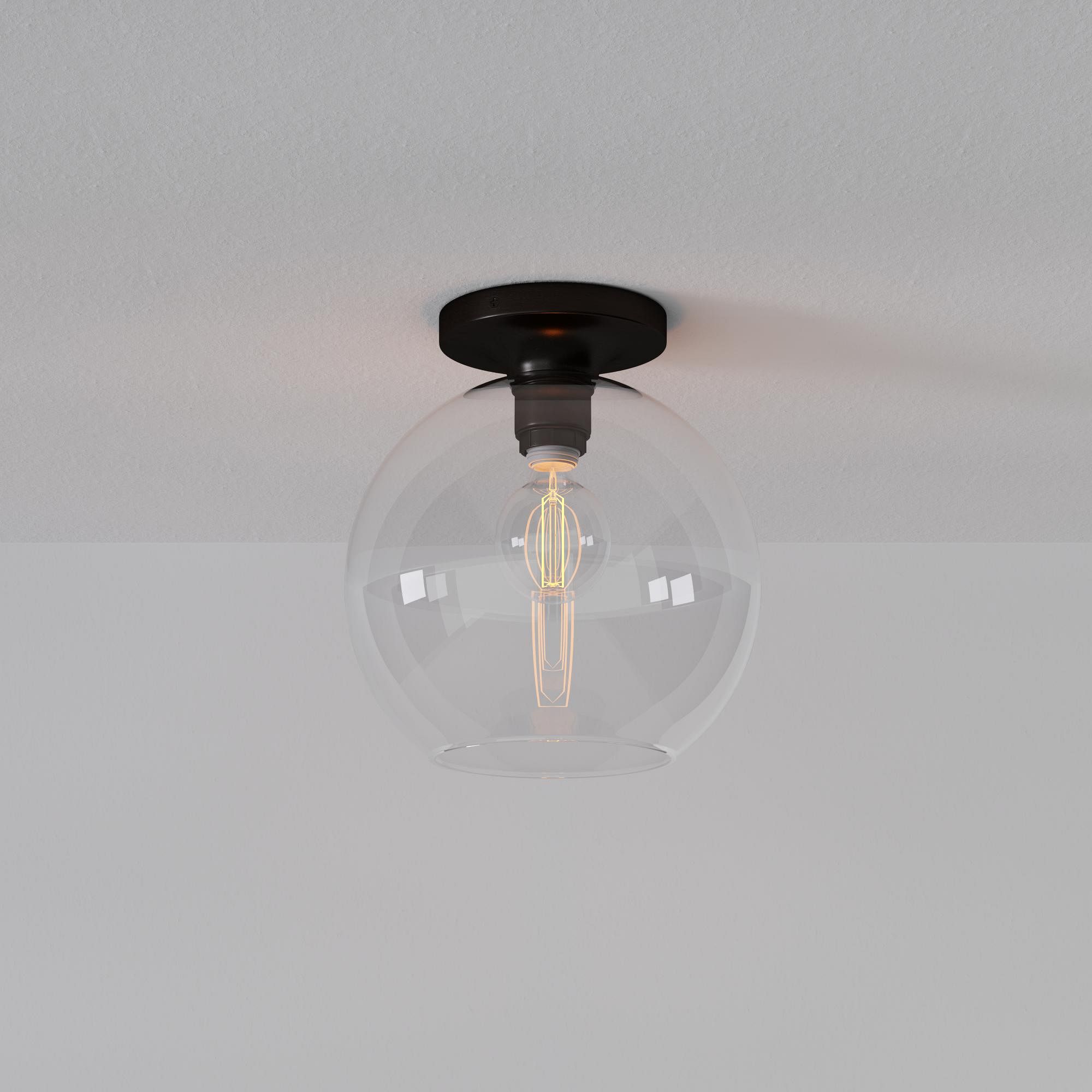 Selvion Modern Globe Ceiling Light - Damp-Rated Bathroom Lighting - Luxe Glass Shade