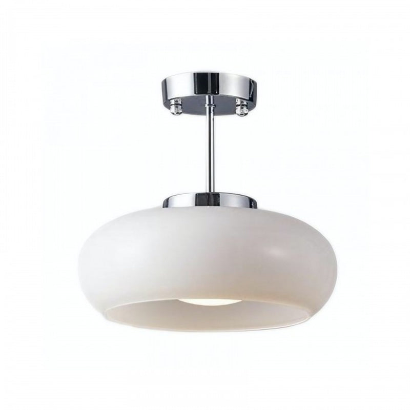 Glass Disc Ceiling Light – Vintage Brass Bauhaus Fixture for Hallway