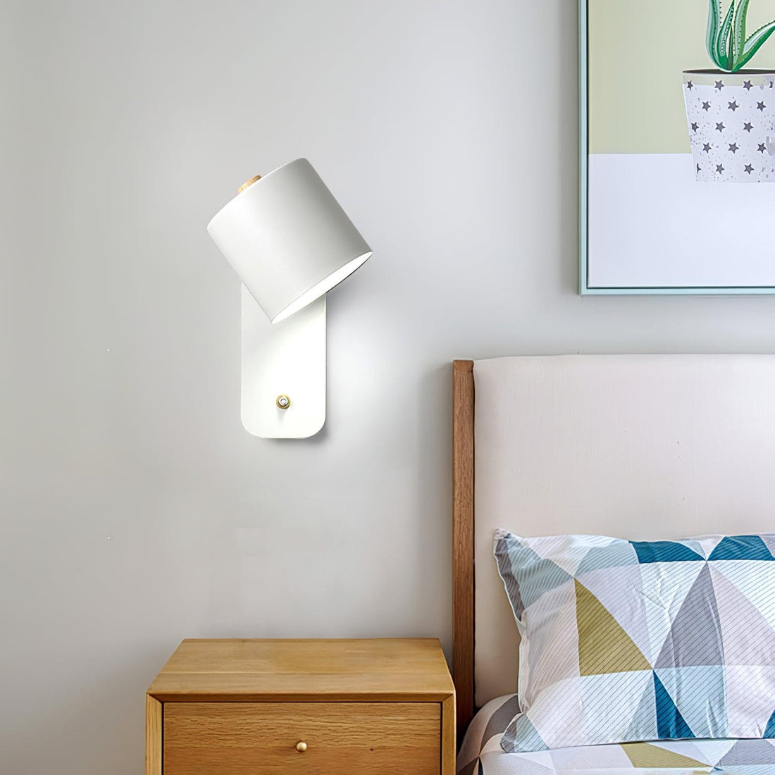 Applique murale cylindrique rotative — Éclairage d'intérieur minimaliste en métal