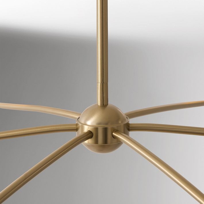 Fibura Modern Linen Chandelier - Metal Linear Light for Dining Room