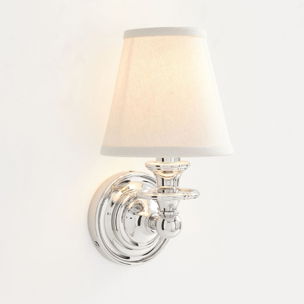 Kalvora Fabric Wall Sconce - Modern Chrome Lamp for Hallway & Bedroom