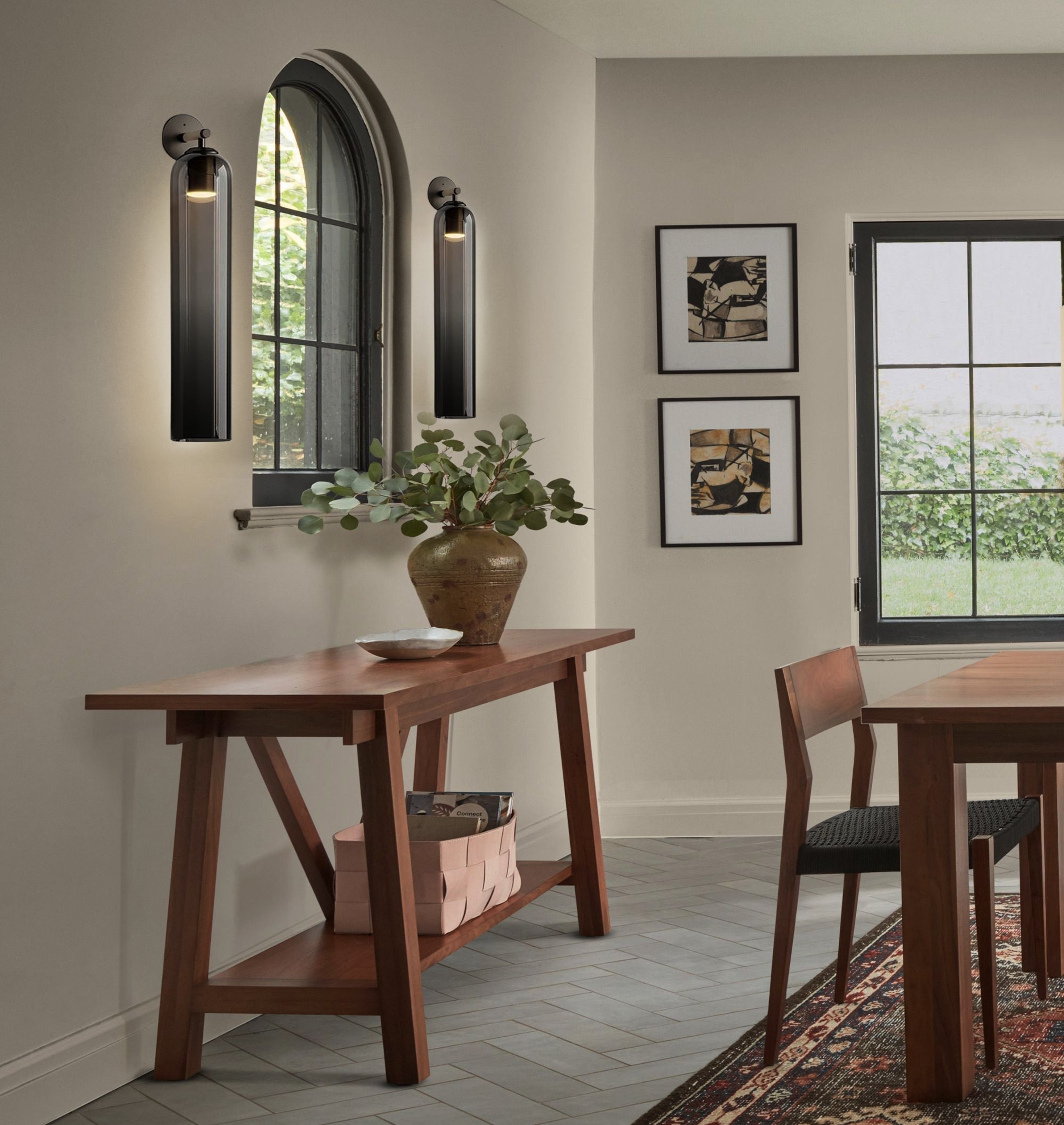 Contemporary Art Glass Sconce Clear Sky Blue Wall Mount Lamp