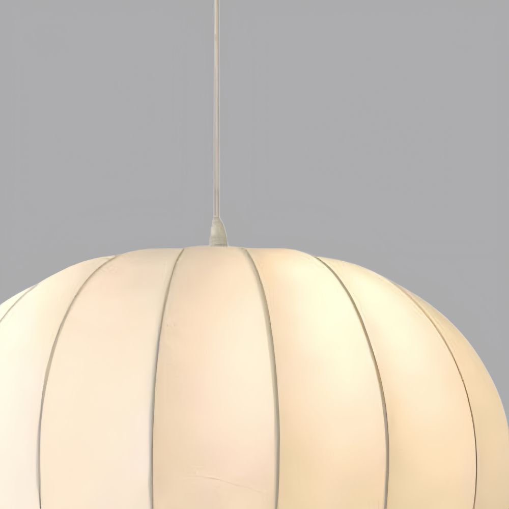 Silk Pendant Light - Dome White Fabric Shade for Elegant Interiors