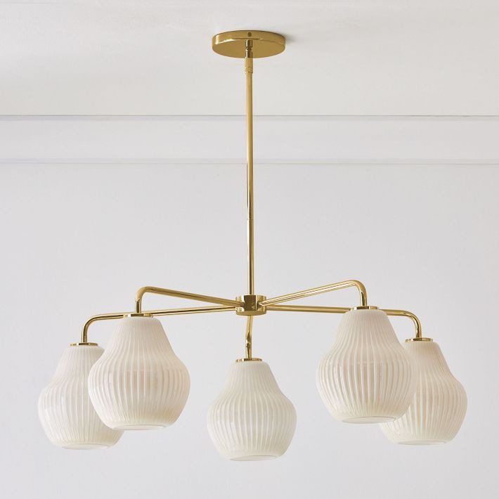 Lustre d'entrée Rivrona à 5 lumières – Éclairage moderne en verre strié