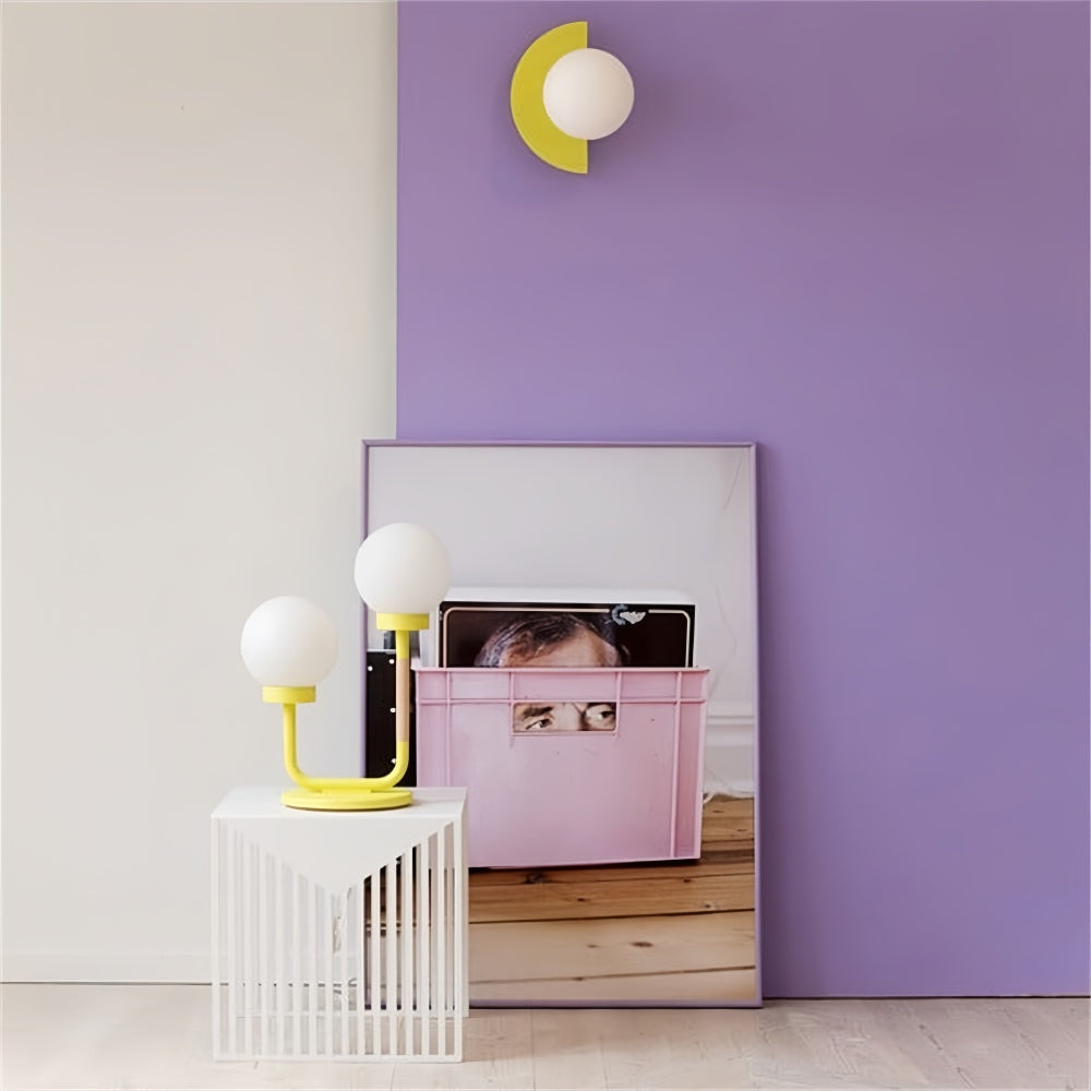 Vibrant Macaron Glass Orb Wall Sconce Metal Nordic Modern Decor