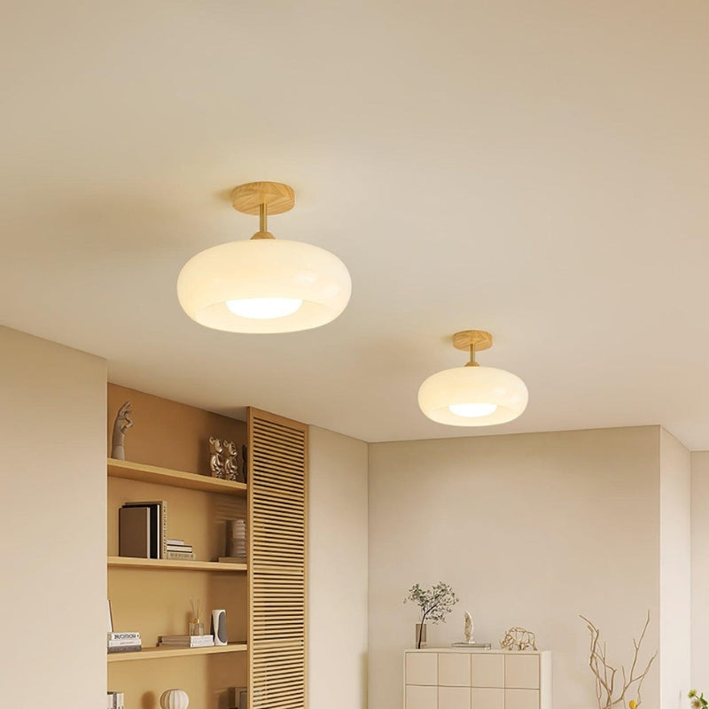 Bauhaus Pot Ceiling Light – Retro Glass Flush Mount for Modern Homes