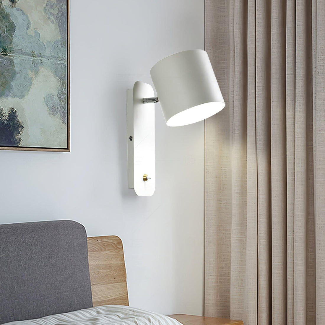 Applique murale cylindrique rotative — Éclairage d'intérieur minimaliste en métal