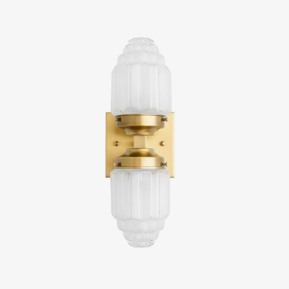 Tierlux Glass Art Deco Wall Sconce - Glass Frosted Globes with Skyscraper Globe