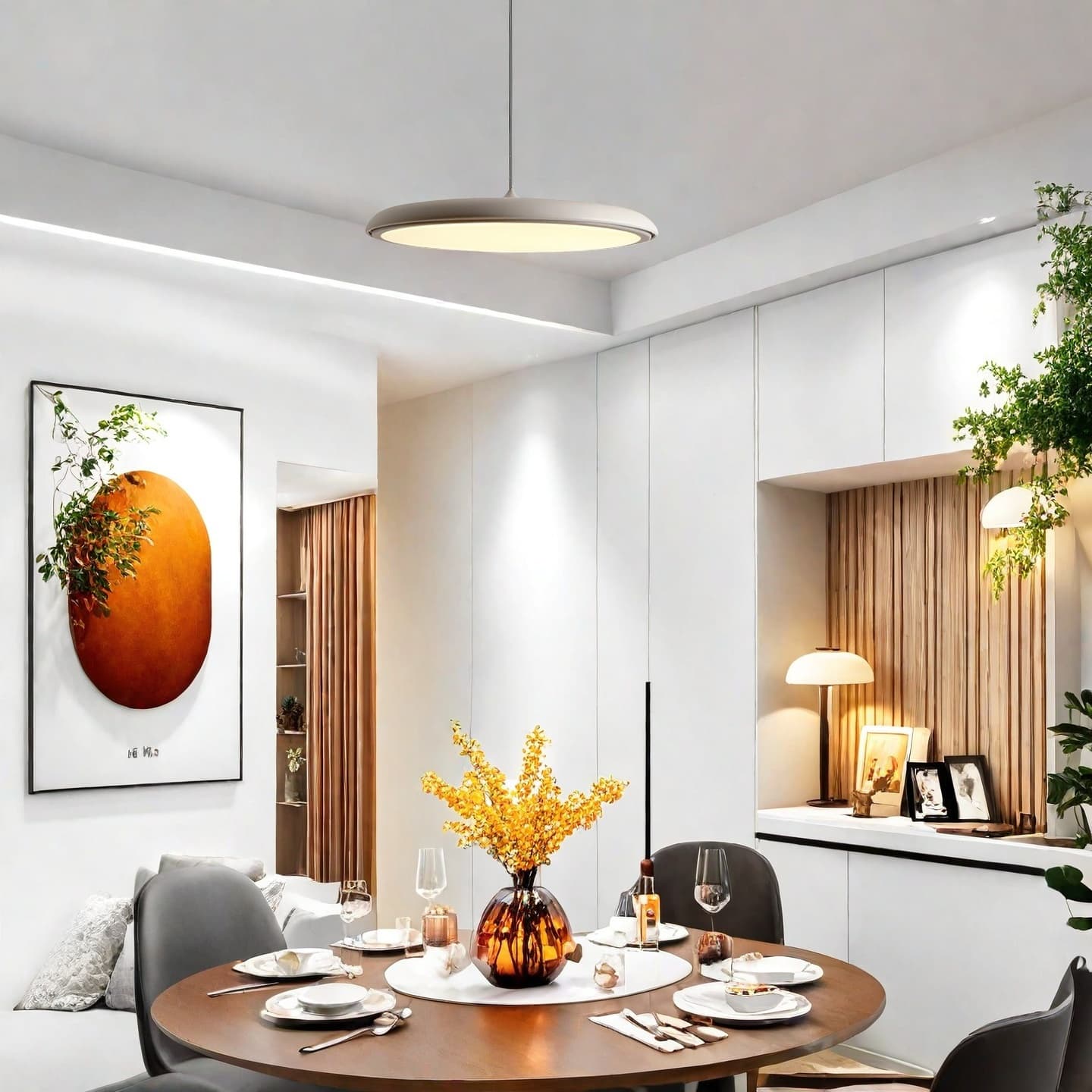 Macaron Pendant Light - Contemporary Dark Blue Metal Acrylic Decor