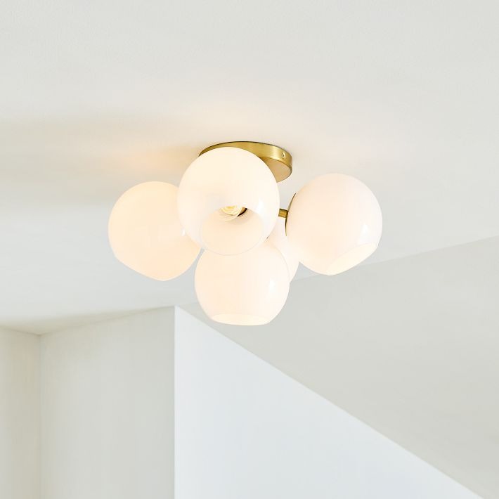 Plafonnier en verre minimaliste à 5 lumières Brina