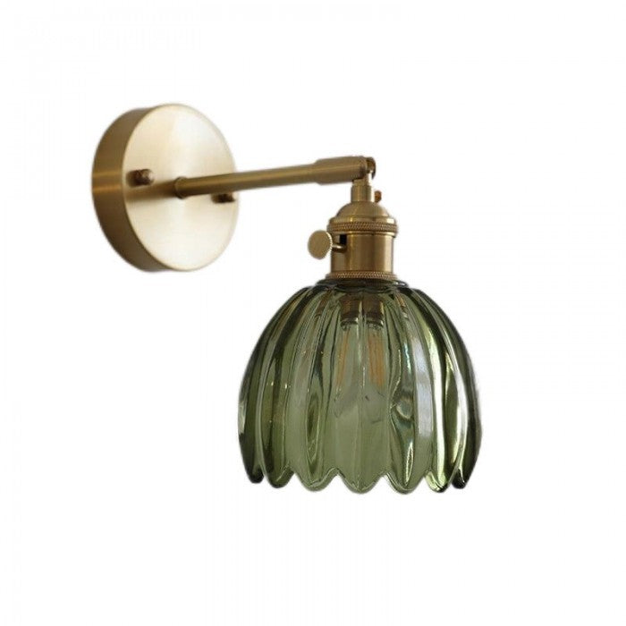 Tulip Wall Sconce – Vintage Glass Flower Light for Elegant Bedrooms