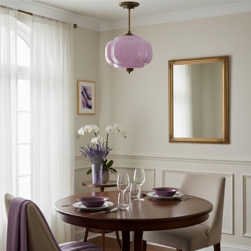Eloise Vintage Pendant Light - Glass Semi-Flush Mount for Kitchen
