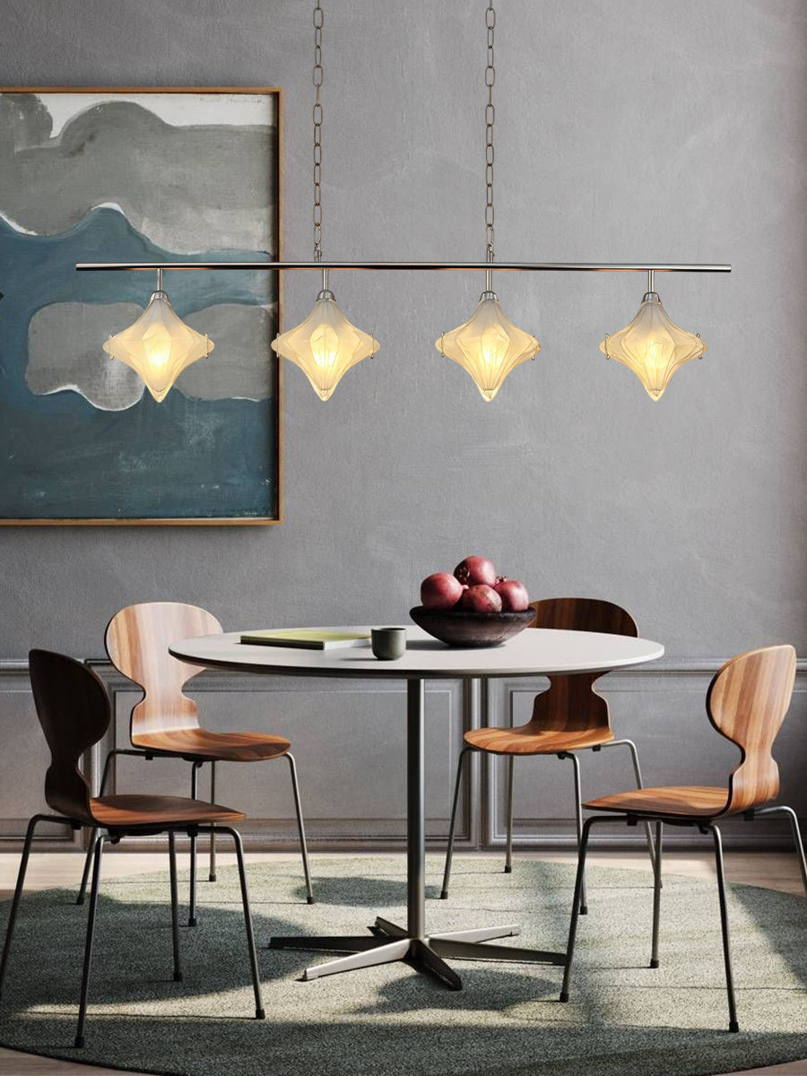 Art Deco Star Linear Pendant Light - Elegant Lighting for Kitchen Island  - Astris Cassiopeia