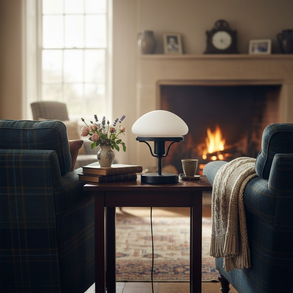 Ornato Luxe Modern Brass or Black Table Light