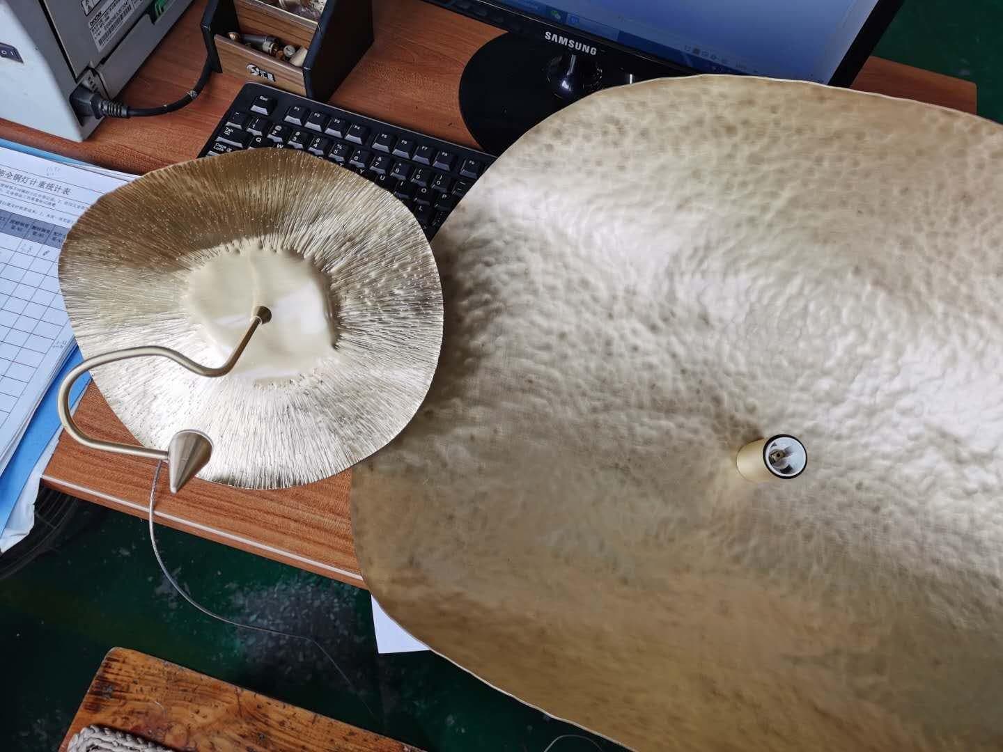 Hammered Brass Suspension Light