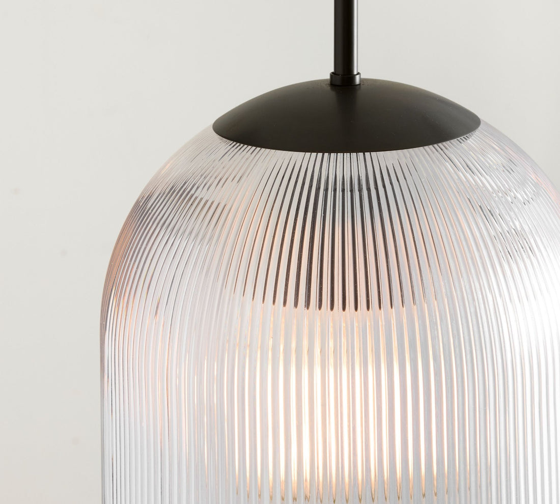 Suspension Bravira en verre strié – Lampe élégante pour îlot de cuisine