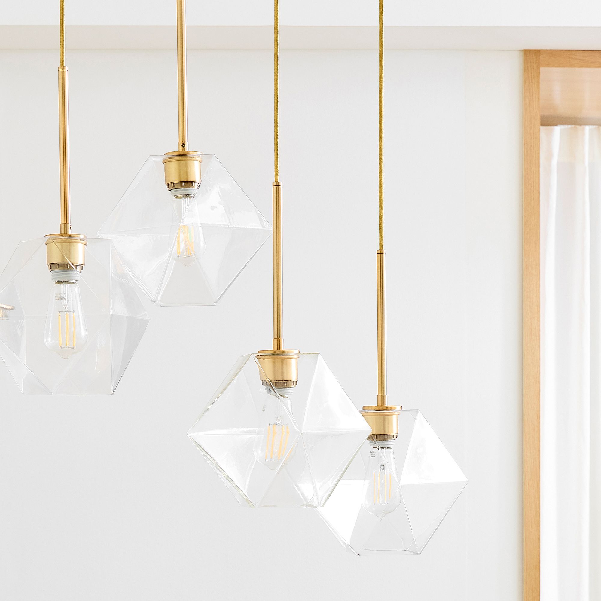 Talvior Luminous Geometric 7-Light Faceted Glass Chandelier