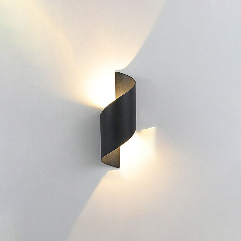 White Aluminum Modern Curl Twisted Wall Light Energy Efficient