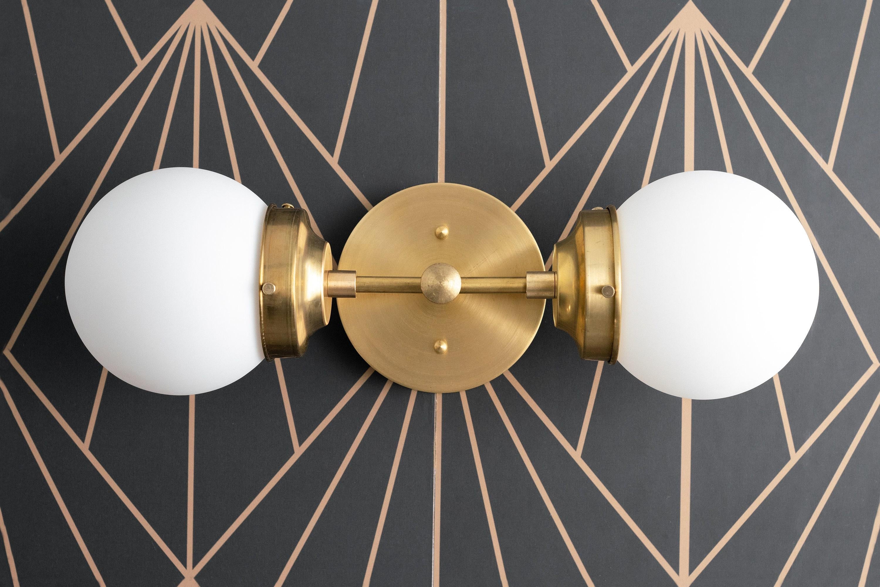 Lumio Globe Modern Geometric Sconce - Two Light Bathroom Vanity Lighting