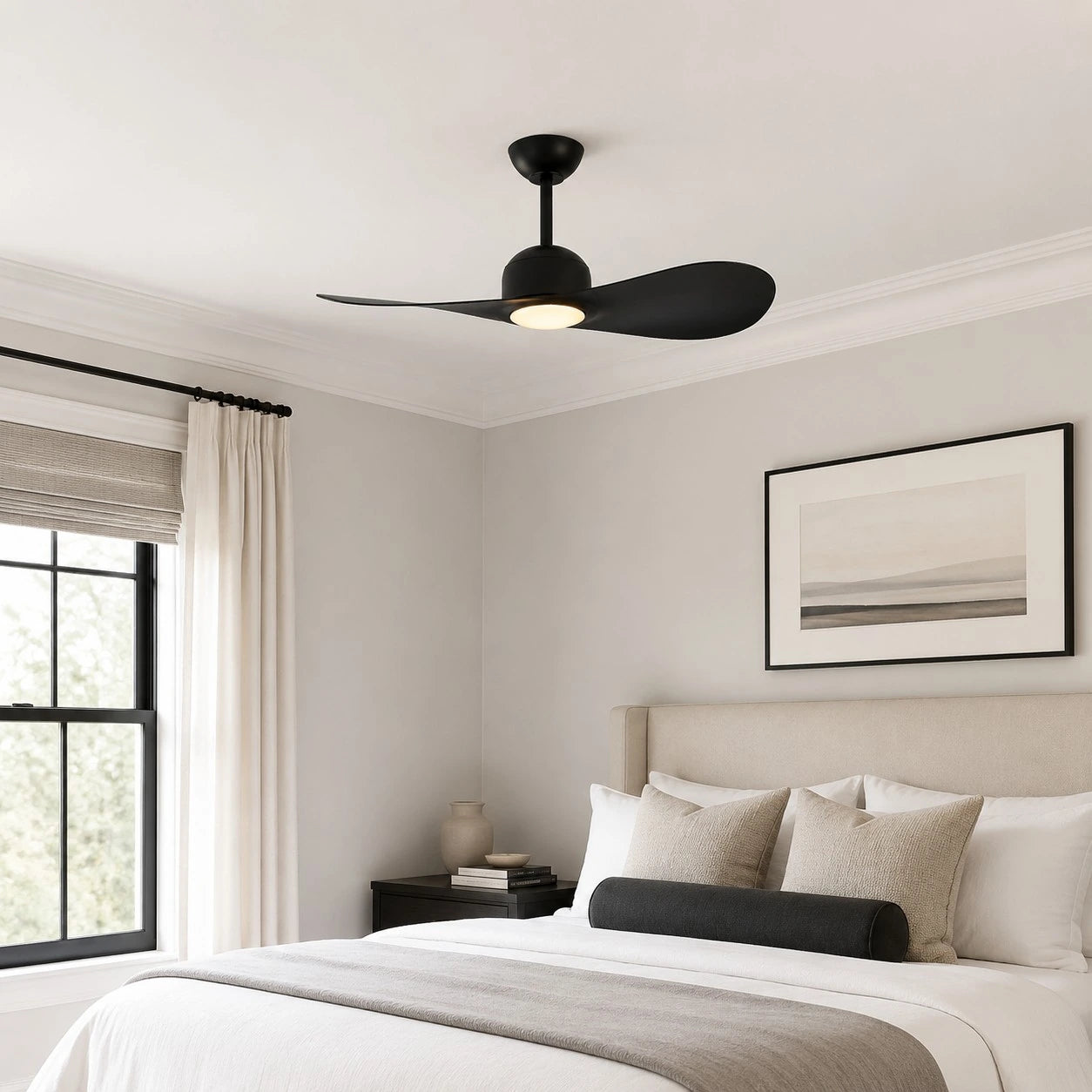 Black finish bedroom scene
