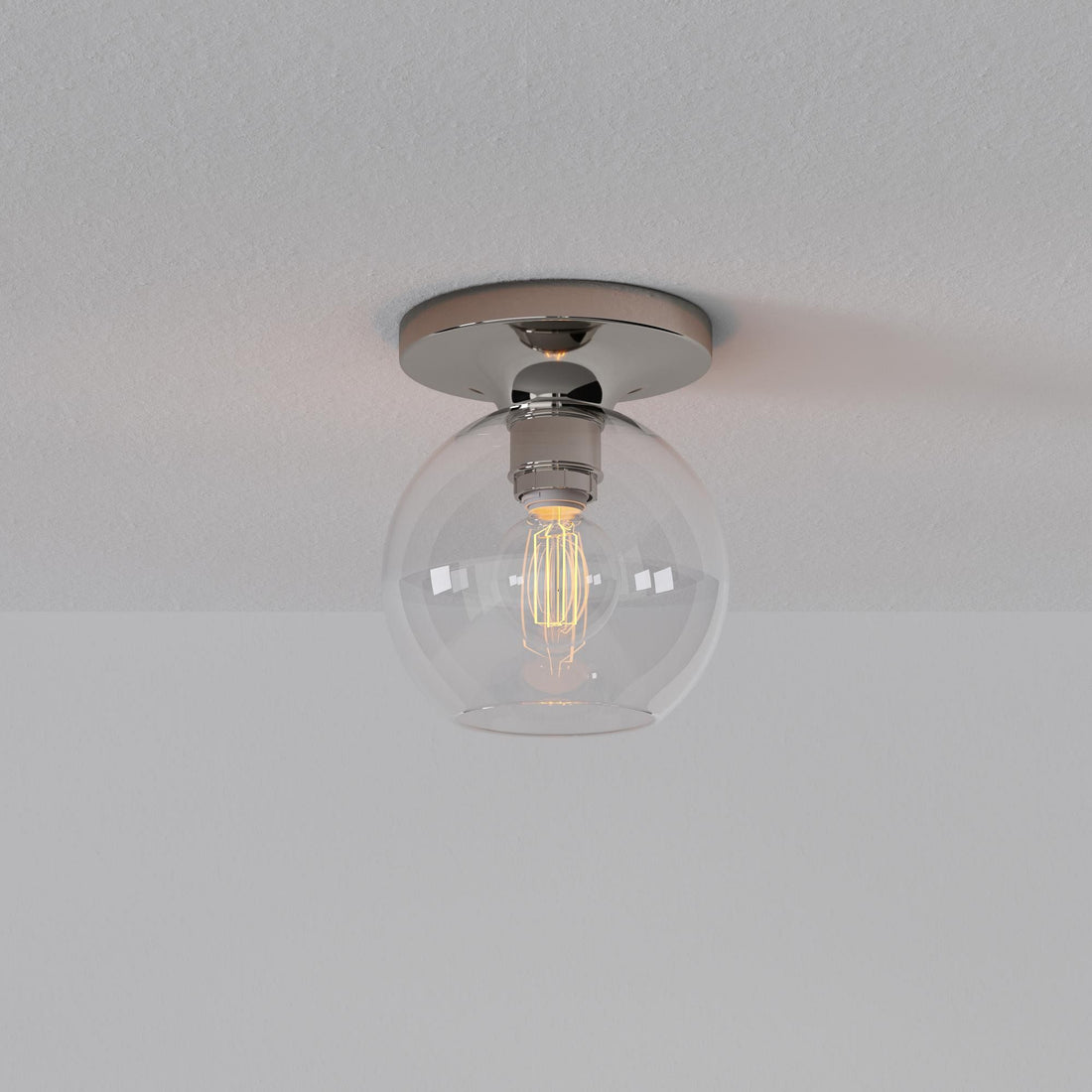Selvion Modern Globe Ceiling Light - Damp-Rated Bathroom Lighting - Luxe Glass Shade