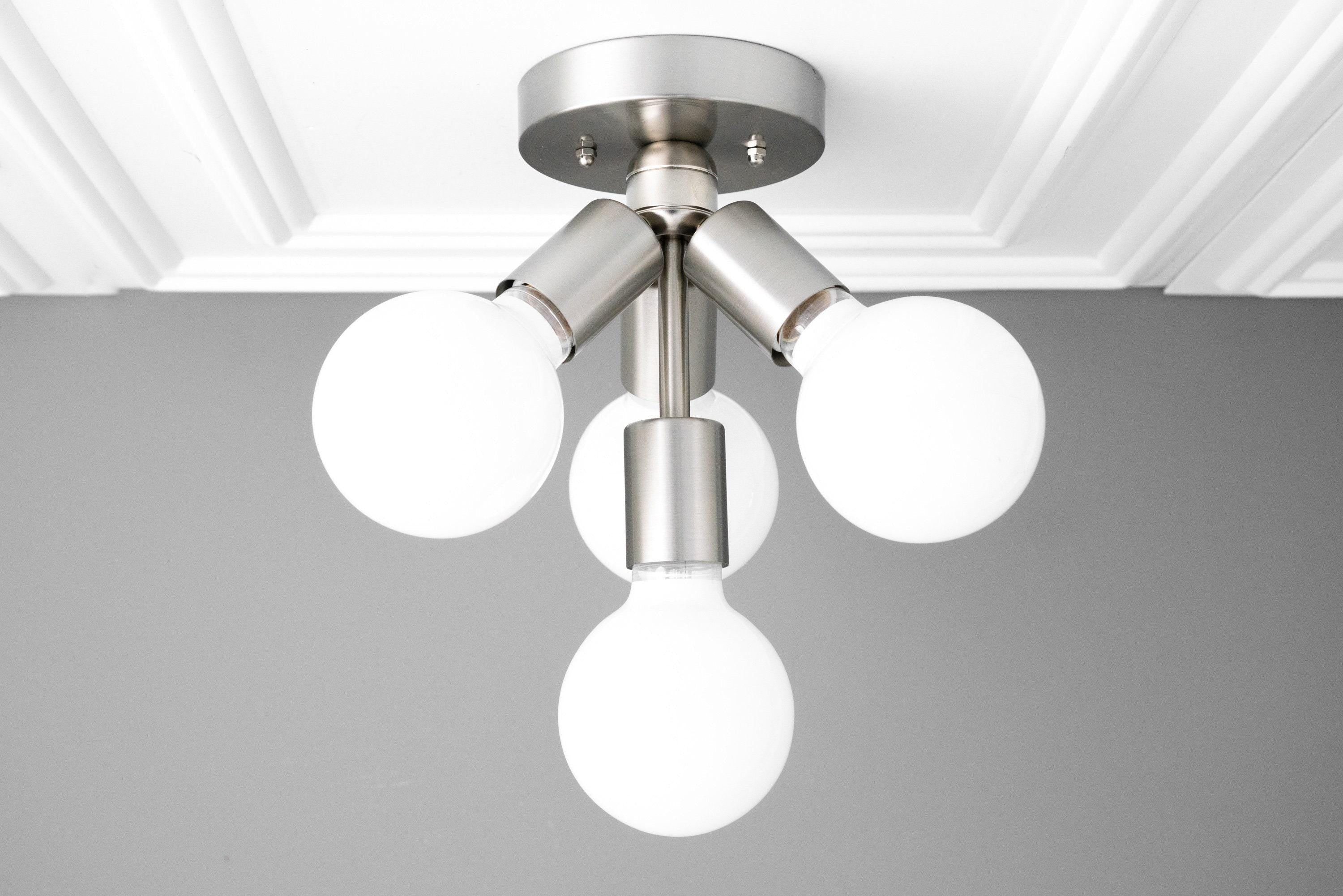 Glorica Glass Flush Mount Light - Globe Ceiling Fixture Modern