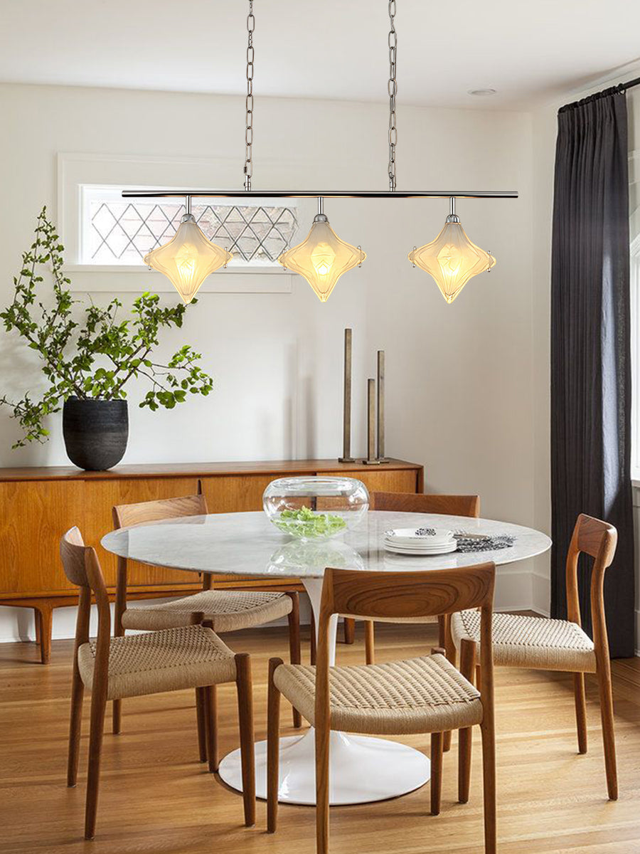 Art Deco Star Linear Pendant Light - Elegant Lighting for Kitchen Island  - Astris Cassiopeia