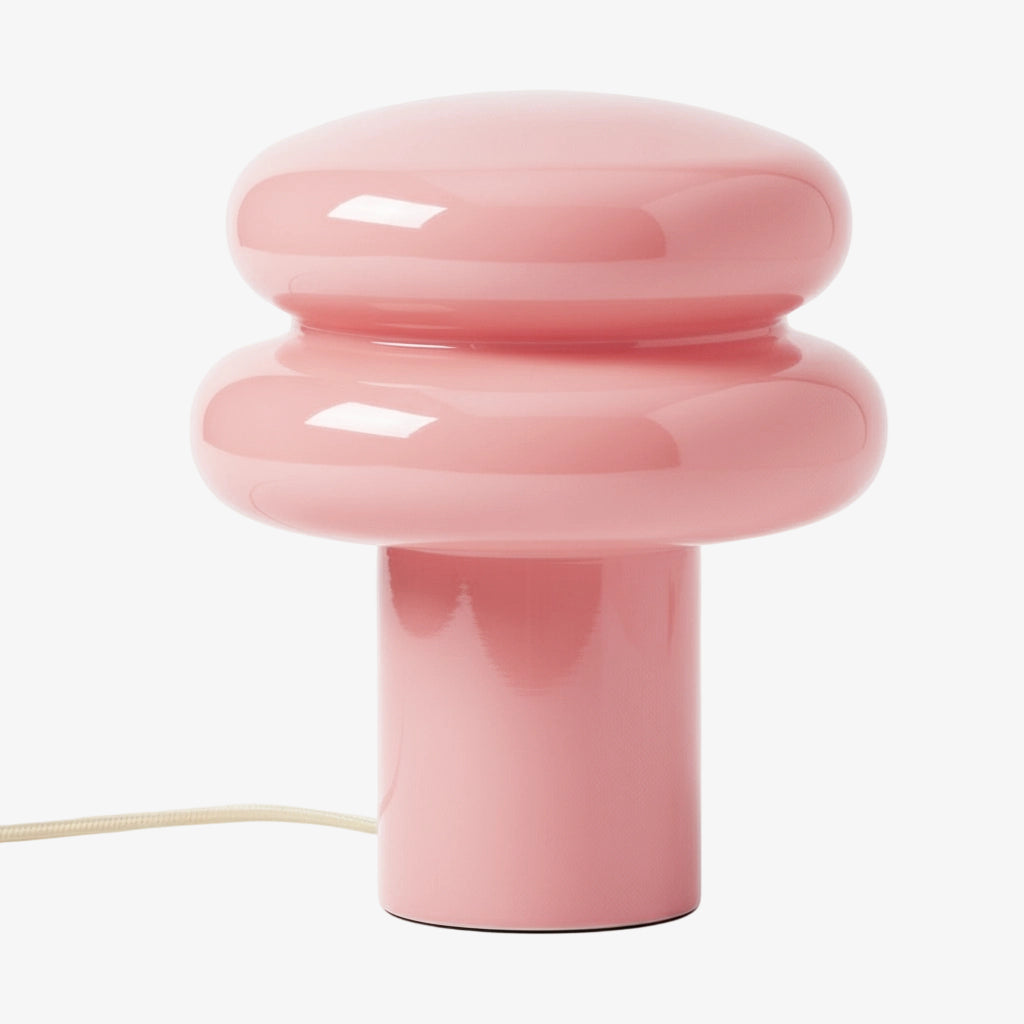Small Opal Table Lamp - Mushroom Glass Lamp for Living Room