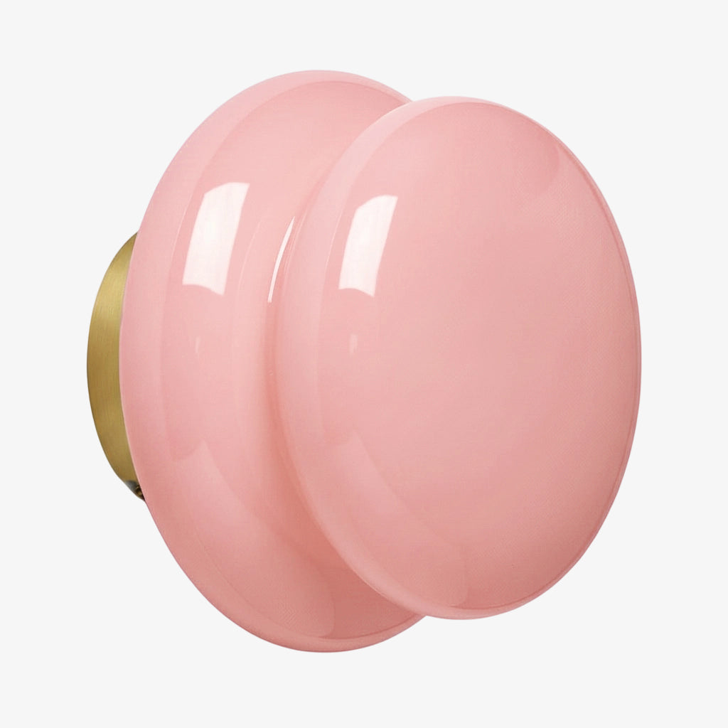 Vintage Opal Glass Wall Lamp - Classic Round Sconce for Living Room