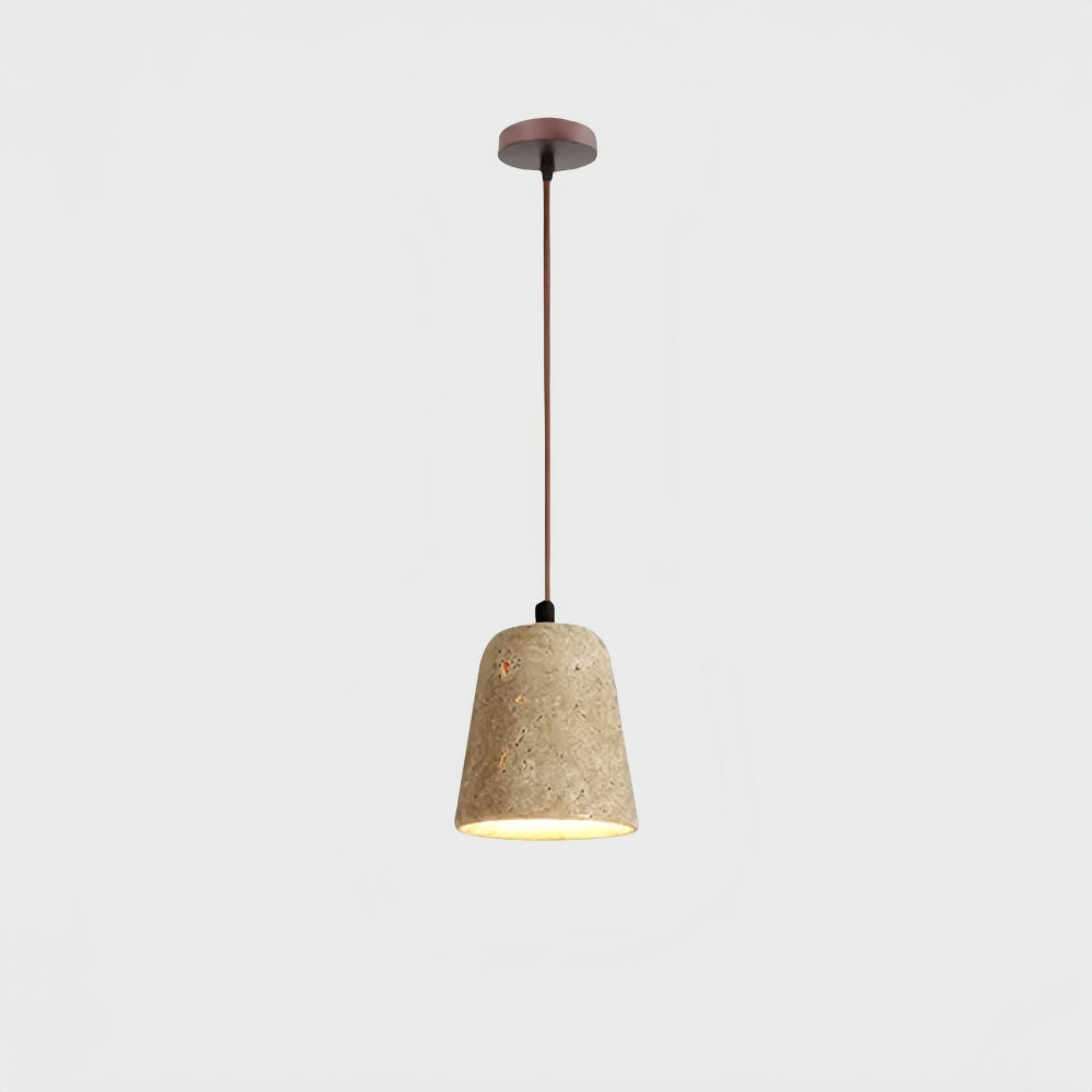 Travertine Pendant Light - Natural Organic Travertine Shade