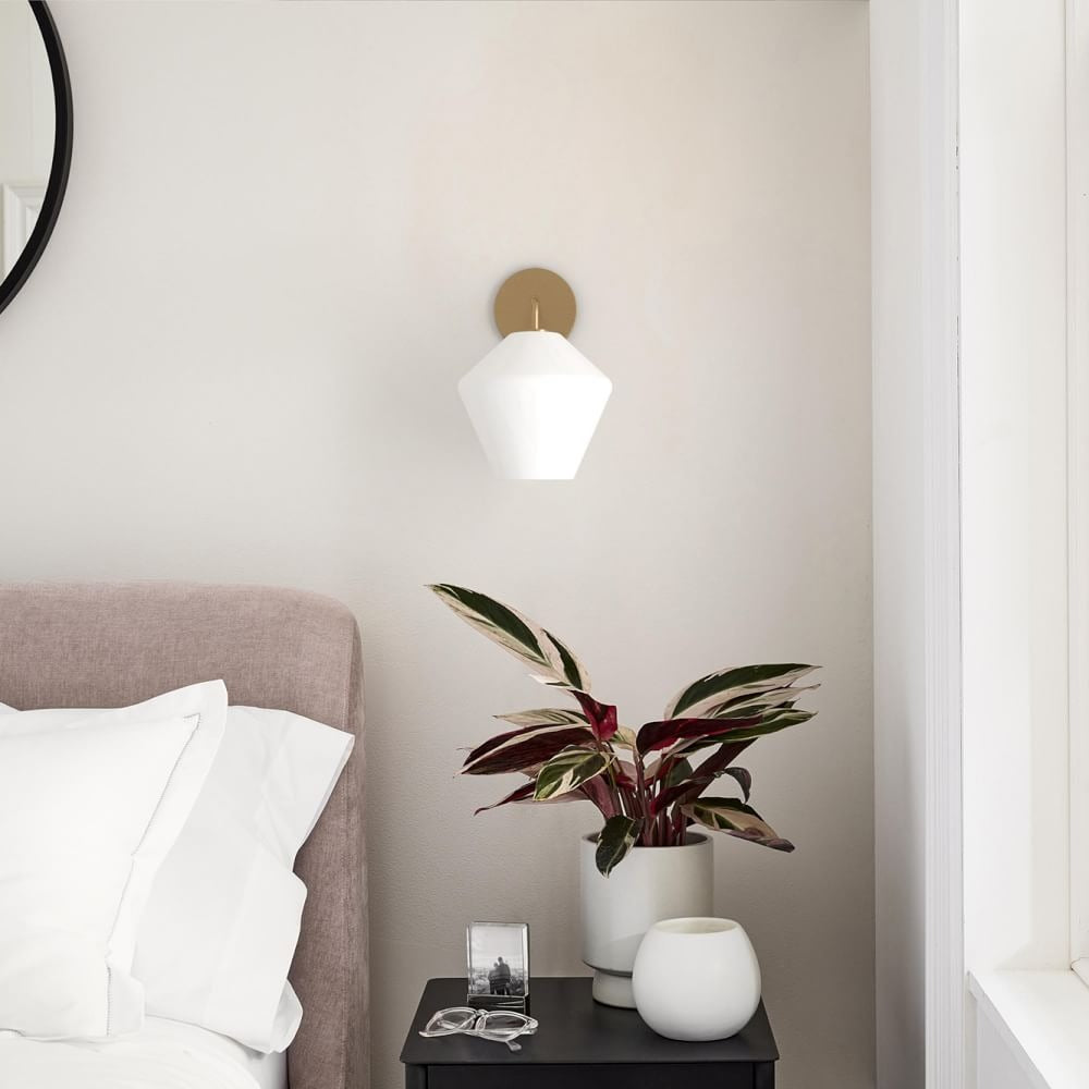 Merin Sculptural Milk Glass Geometric Wall Lamp