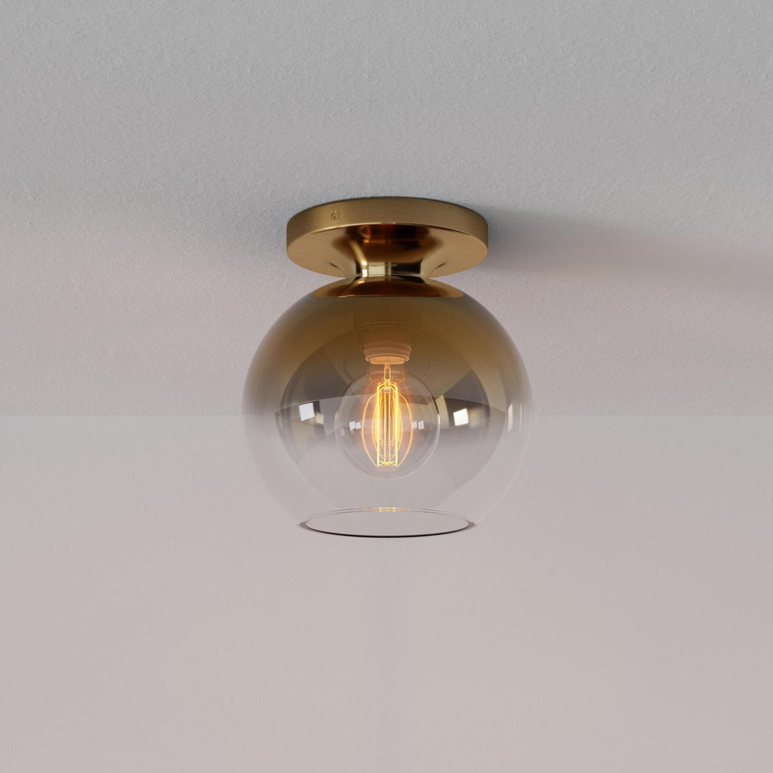 Selvion Modern Globe Ceiling Light - Damp-Rated Bathroom Lighting - Luxe Glass Shade