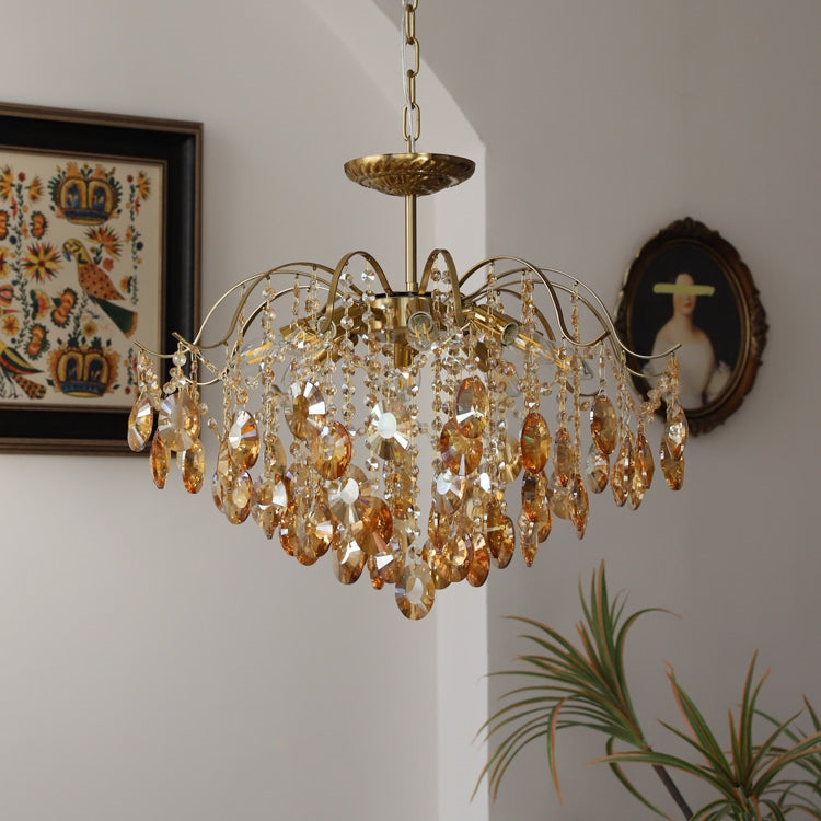 Vintage Sumptuous Teardrop Crystal Chandelier
