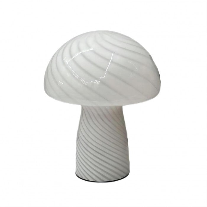 Mushroom Table Lamp – Designer Striped Glass Light for Cozy Spaces