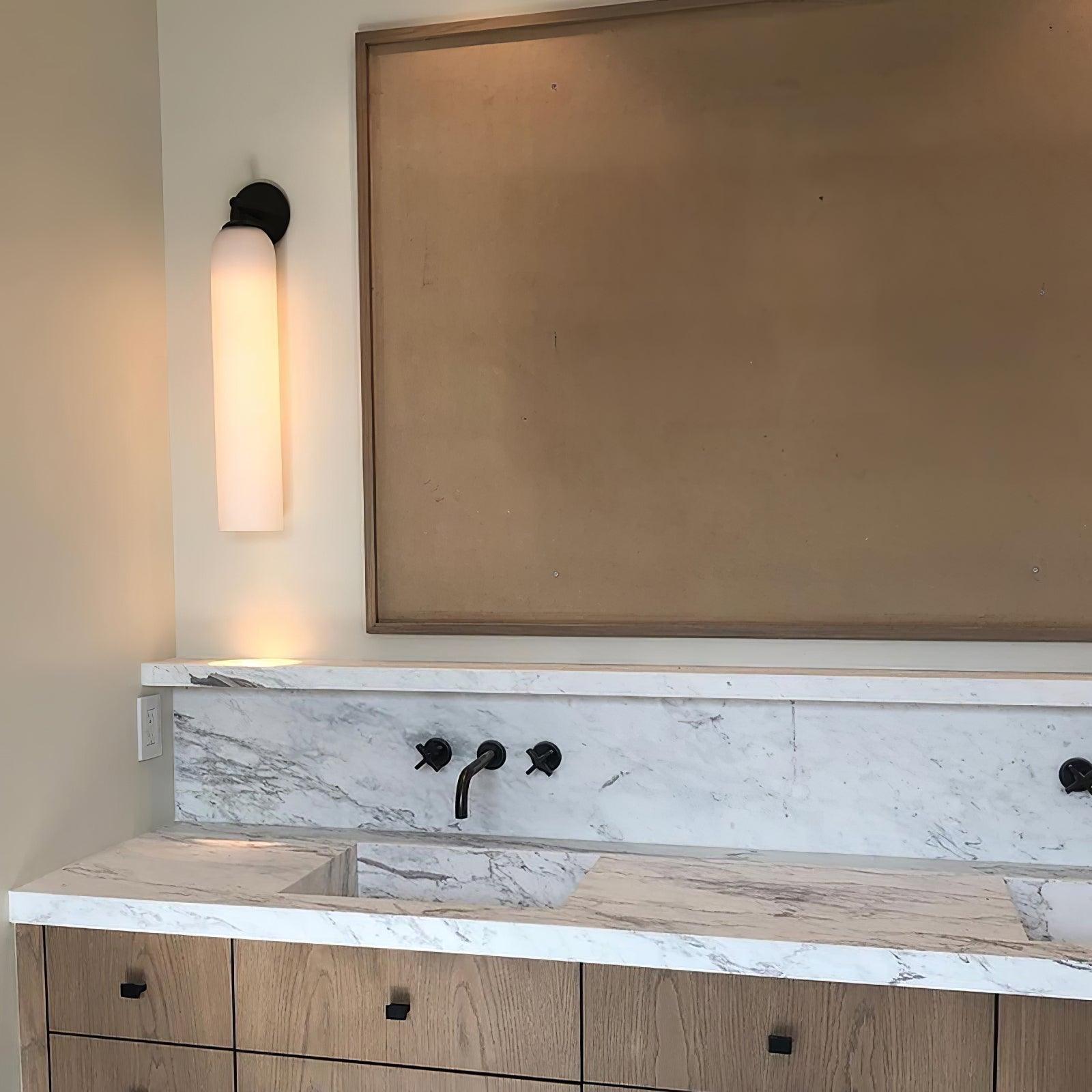 Contemporary Art Glass Sconce Clear Sky Blue Wall Mount Lamp