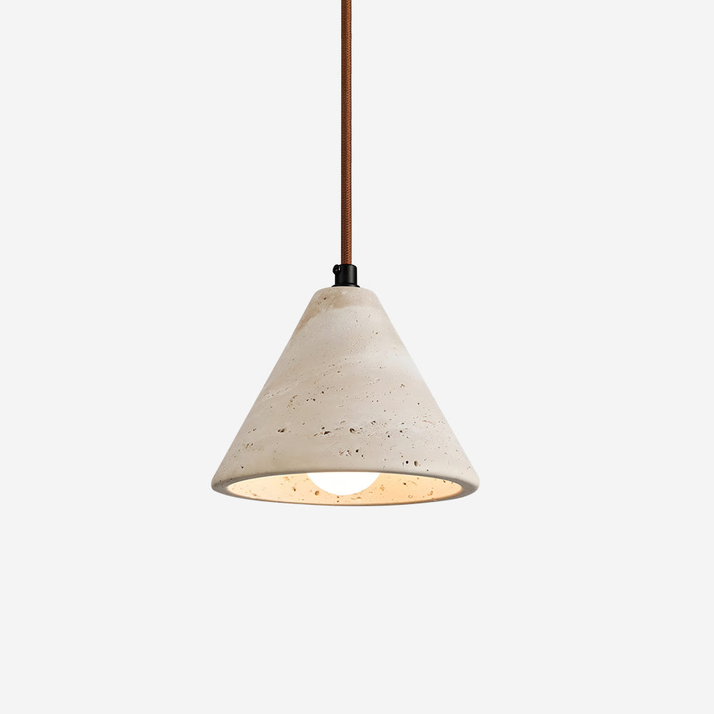 Minimalist Stone Pendant Light - Raw Yellow Travertine Lighting