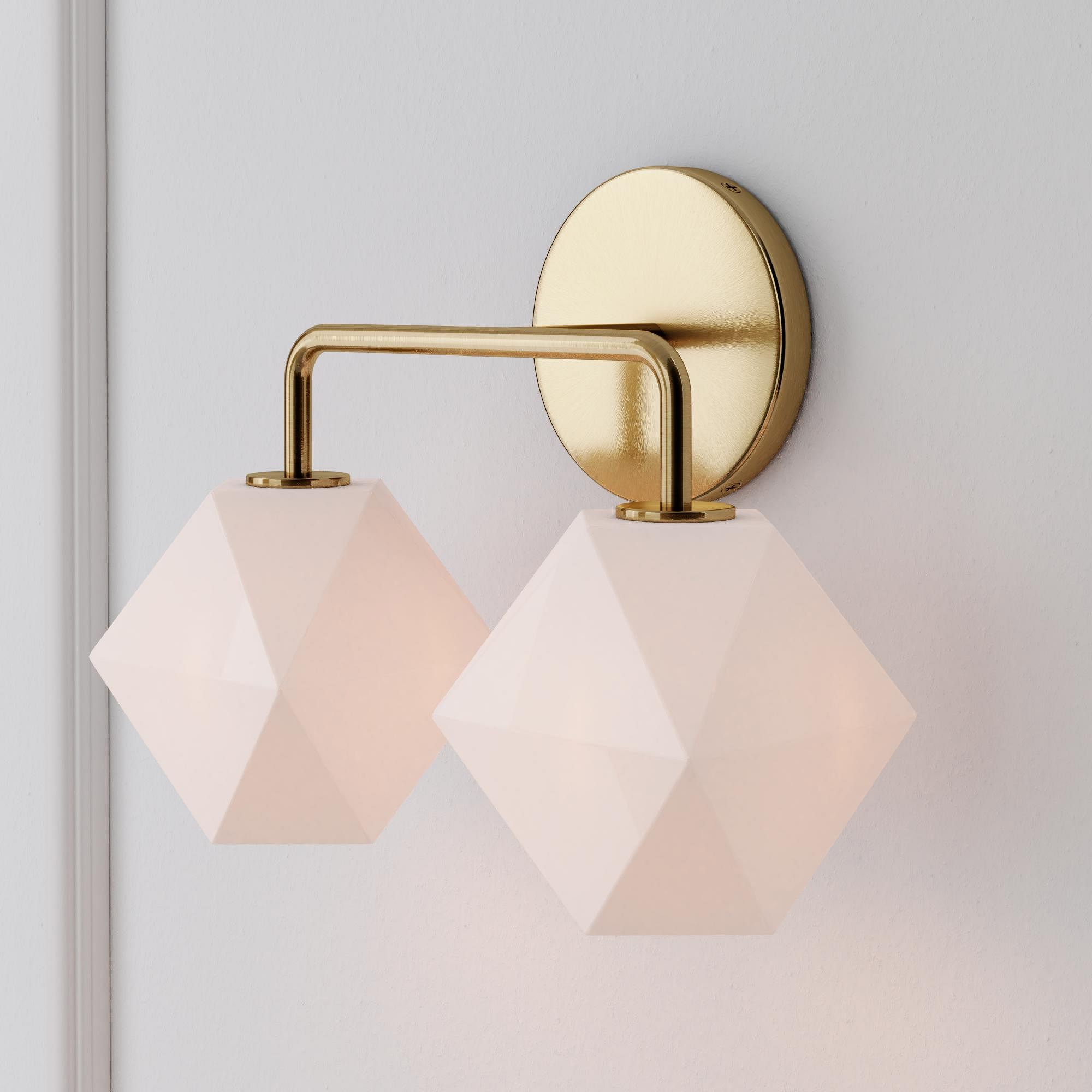 Talvior Geometric Modern Bathroom Sconce - Faceted Shade Light in Luxe Finishes