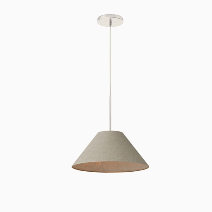 Conica Cone Fabric Pendant Light - Metal Adjustable Lamp for Bedroom