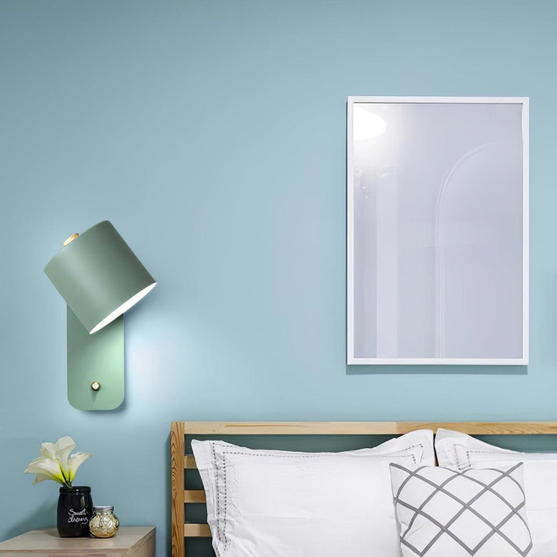 Applique murale cylindrique rotative — Éclairage d'intérieur minimaliste en métal