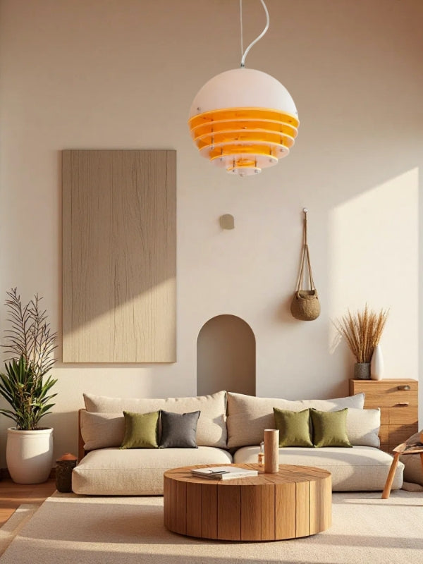 Glass & Acrylic Bauhaus Pendant - Elegant Sunset Glow Living Room Light