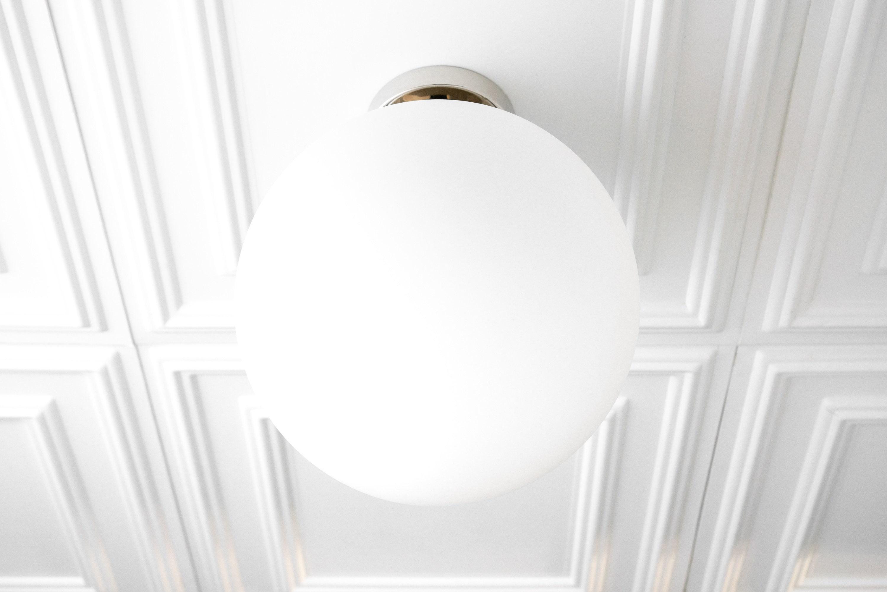 Glorica Glass 12 Inch Globe Ceiling Light - Frosted Glass Art Deco Pendant And Flush Mount