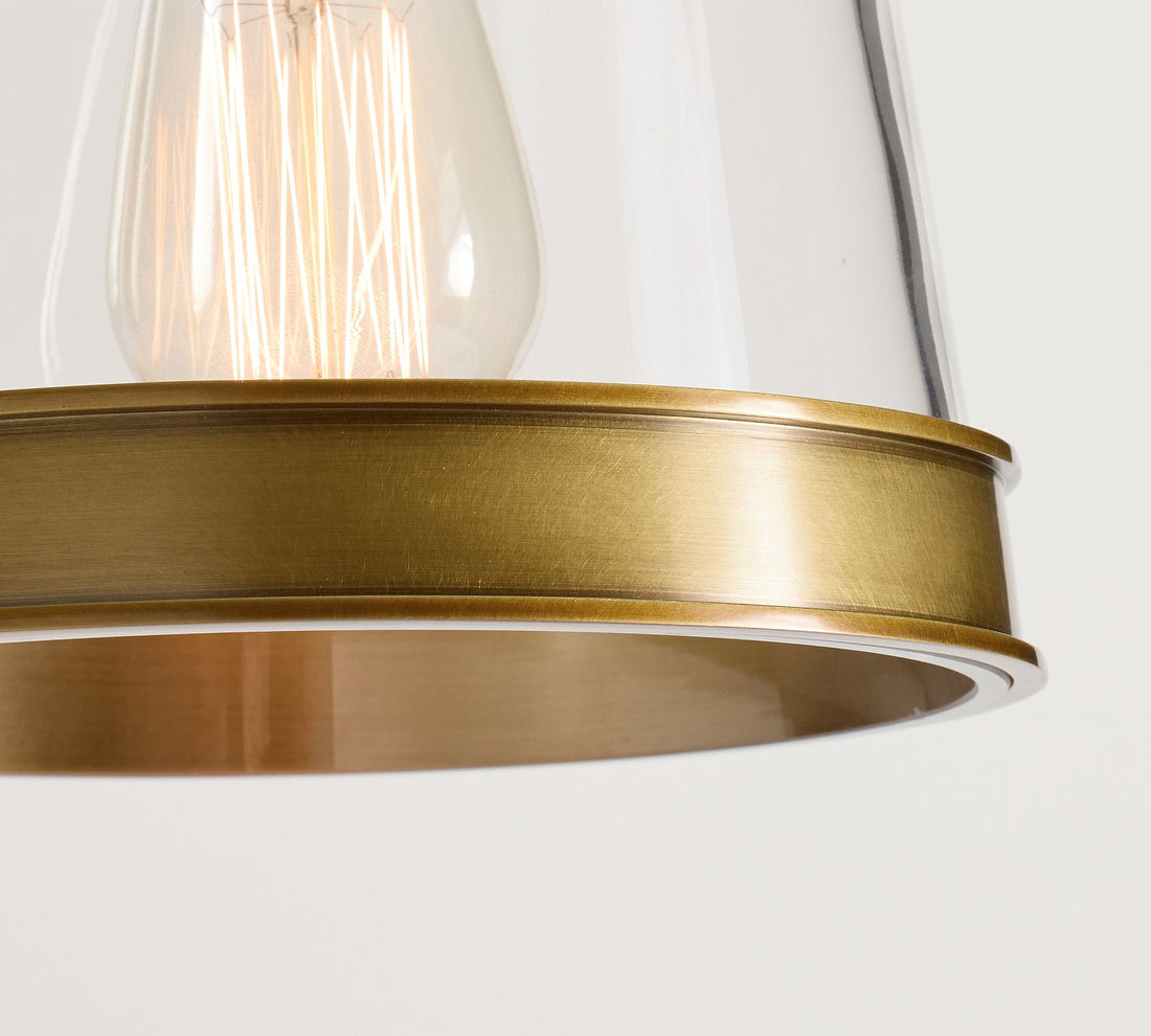 Suspension tambour en verre Driscoll – Lampe suspendue contemporaine en laiton