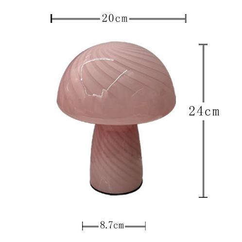 Lampe de table Mushroom – Lampe design en verre rayé pour espaces cosy