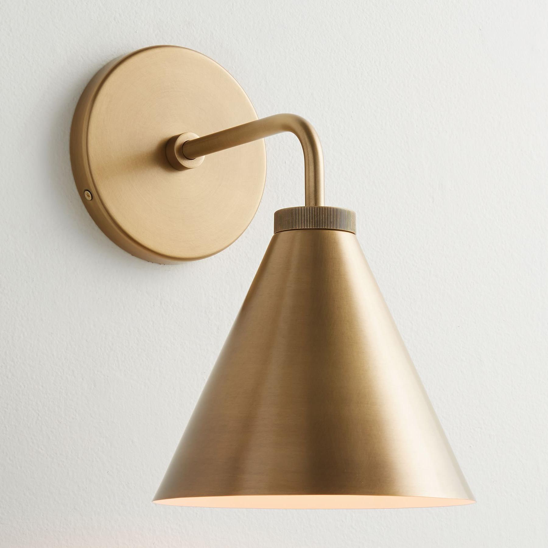 Retro Inspired Metal Cone Wall Light in Matte Black