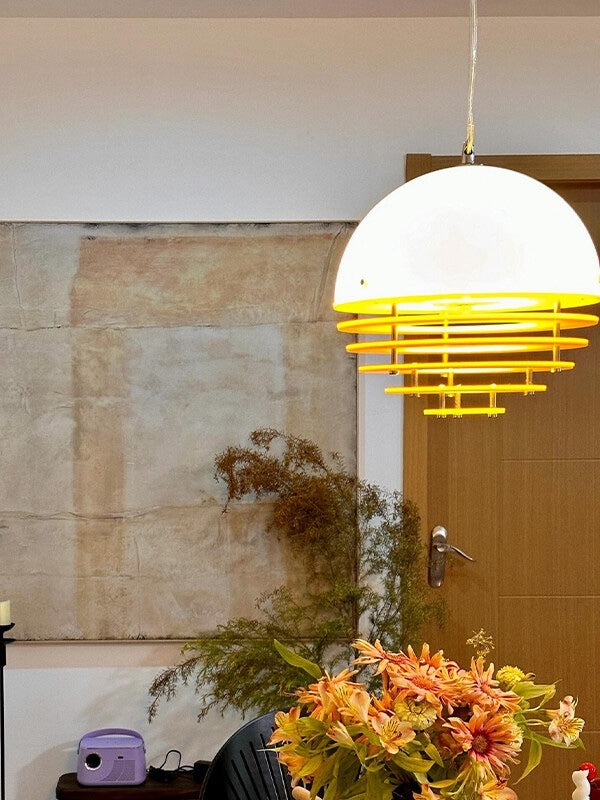Glass & Acrylic Bauhaus Pendant - Elegant Sunset Glow Living Room Light