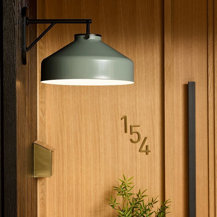 Applique murale d'extérieur minimaliste Hanton – Applique industrielle en métal mat pour espaces modernes