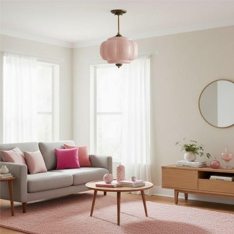 Eloise Vintage Pendant Light - Glass Semi-Flush Mount for Kitchen