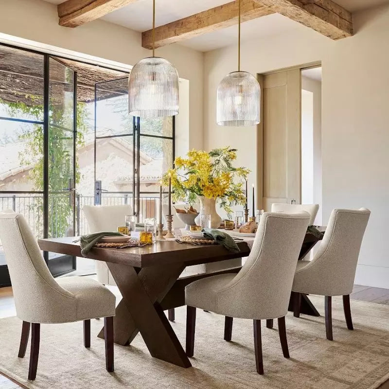 Farmhouse Cooper Ribbed Pendant Light - Antique Style Warm Faceted Radiance